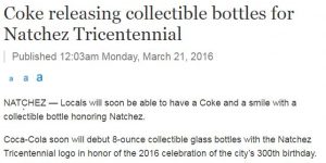 Natchez, Commemorative, Collectible, Bottle, Tricentennial