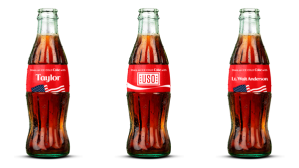 USO Share a Coke bottles Cans