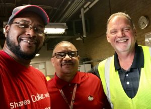 Share A Coke, Community - Tracy-Carithers-Delivery-Merchandizer-with-the-St-Marys-Hospital-Team.jpeg