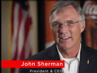 John-Sherman, President and CEO, new face of cocacolaunited.com