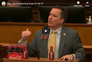 Georgia Representative Wes Cantrell, Super Bowl LIII