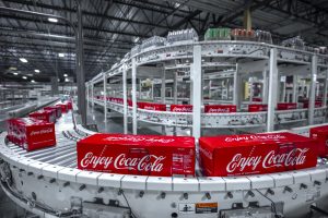 12-pack of Coke on the line